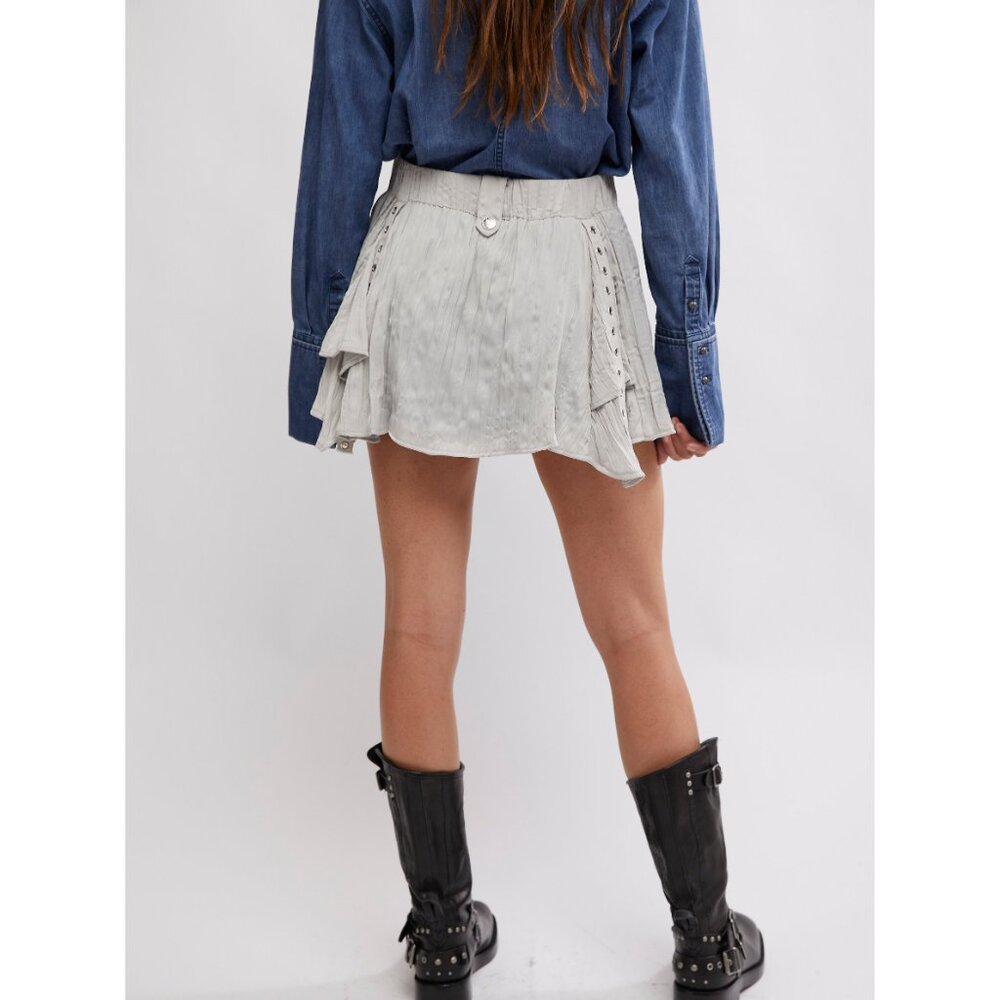 Free People Gray Mini Skirt - Picture 4 of 6